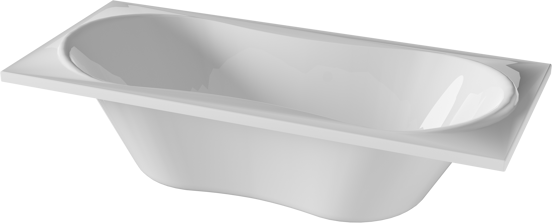 Luca Varess Trasime 2-Personen-Einbaubadewanne: 180 x 80 cm, Acryl, Weiß glänzend