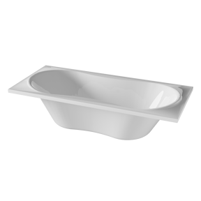 Luca Varess Trasime 2-Personen-Einbaubadewanne: 180 x 80 cm, Acryl, Weiß glänzend