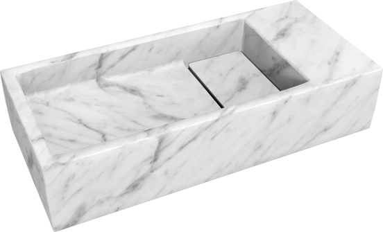 Balmani Mood Handwaschbecken: Carrara-Marmor, 45 x 20 cm