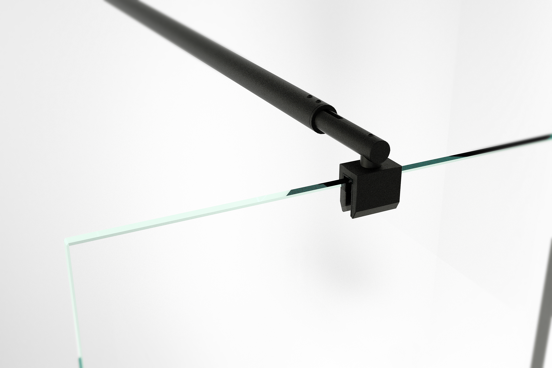 Linie Walk-In inloopdouche 140 x 200 cm helder glas mat zwart profiel