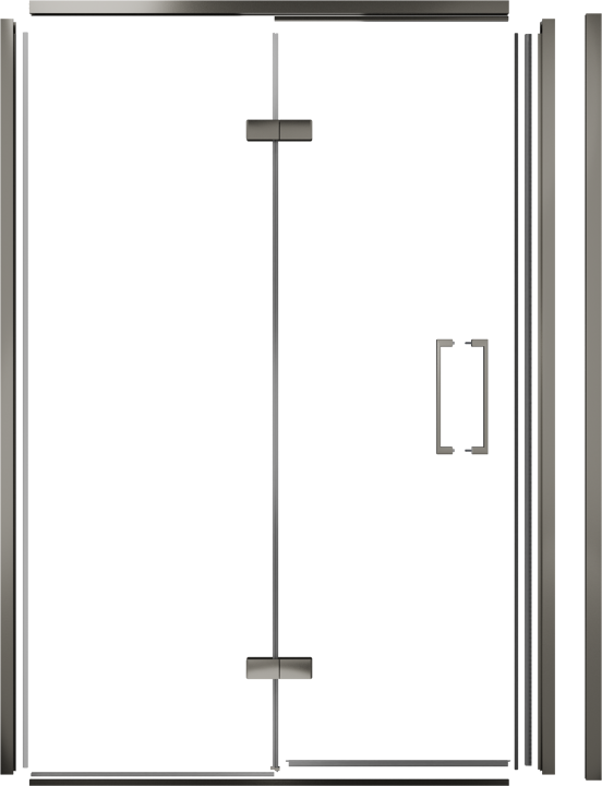 Balmani Senses Design 140 cm Links Profilset für Eckduschen mit Drehtür Brushed GunMetal