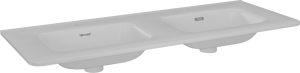 Linie Baro Curvo dubbele wastafel porselein glanzend wit 120 x 46 cm
