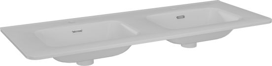 Linie Baro Curvo Doppelwaschtisch, Keramik weiß glänzend, 120 x 46 cm