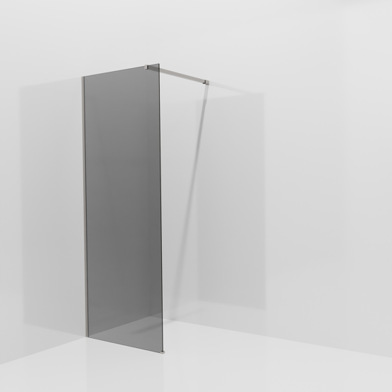 Balmani Modular Walk-In Dusche: 80 x 200 cm, Rauchglas, inklusive Coating, Profil Brushed Inox