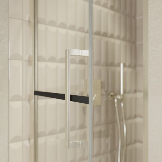 Balmani Senses Design douche draaideur links 90 cm x 210 cm Lined glas, Brushed CoolMetal profielen