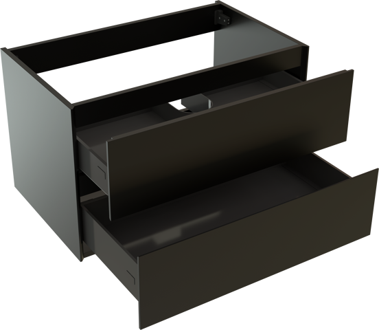 Storke Edge zwevende wastafelonderkast 85 x 52 cm mat zwart 2 lades