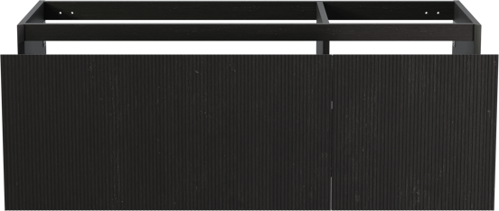 Balmani Fila zwevende wastafelonderkast 135 x 55 cm asymmetrisch links fineer zwart eiken 4 lades
