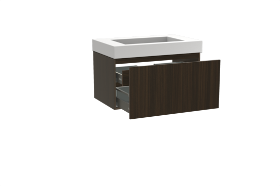 Balmani Sfera zwevend badkamermeubel 90 x 55 cm eucalyptus met Modus enkele wastafel in solid surface mat wit