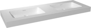 Storke Mata High Doppelwaschtisch, Solid Surface matt, 150 x 52 cm