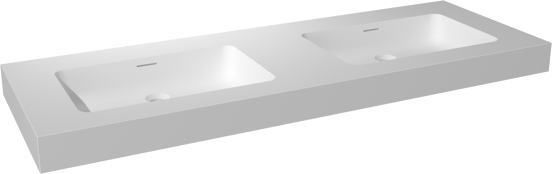 Storke Mata High double vasque mat Solid Surface 150 x 52 cm