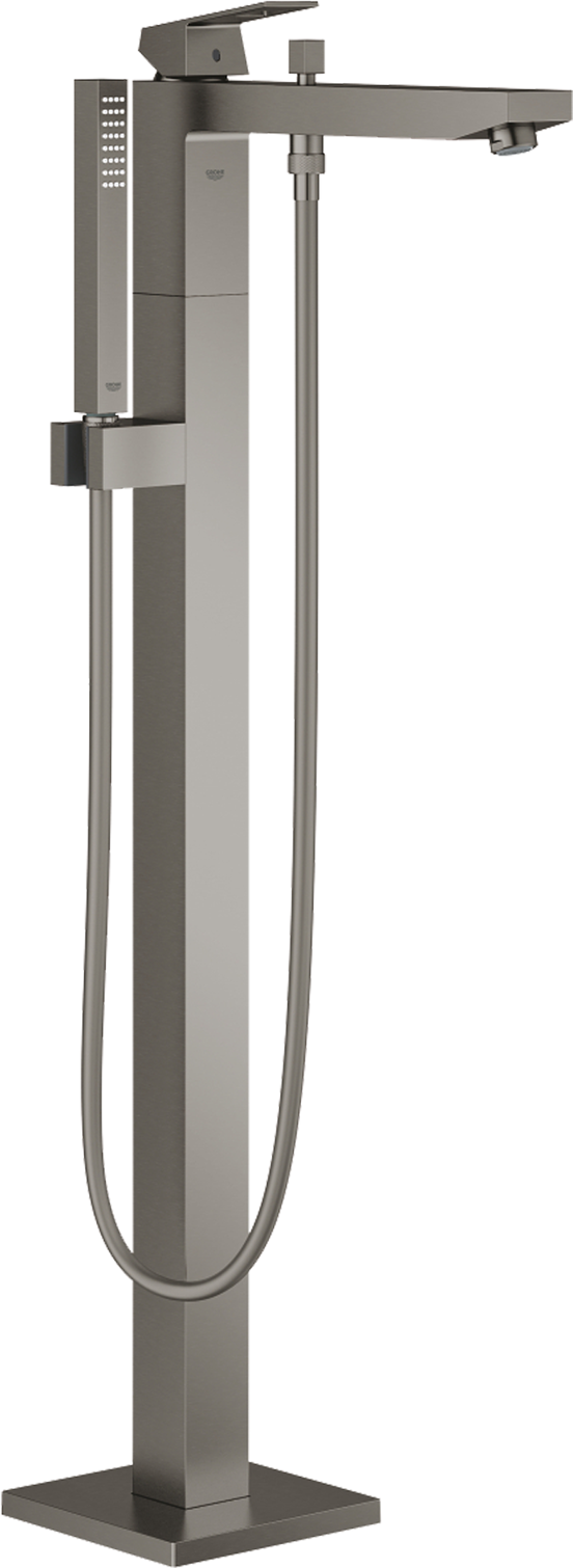 Grohe Eurocube vrijstaande badmengkraan met douchekop Brushed Hard Graphite
