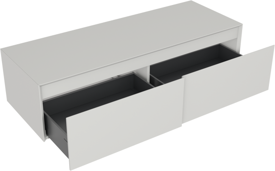 Storke Edge Modulo zwevende wastafelonderkast 130 x 48 cm mat wit 2 lades