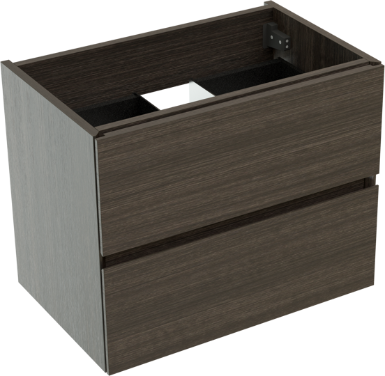 Storke Edge zwevende wastafelonderkast 60 x 40 cm donkere eik 2 lades