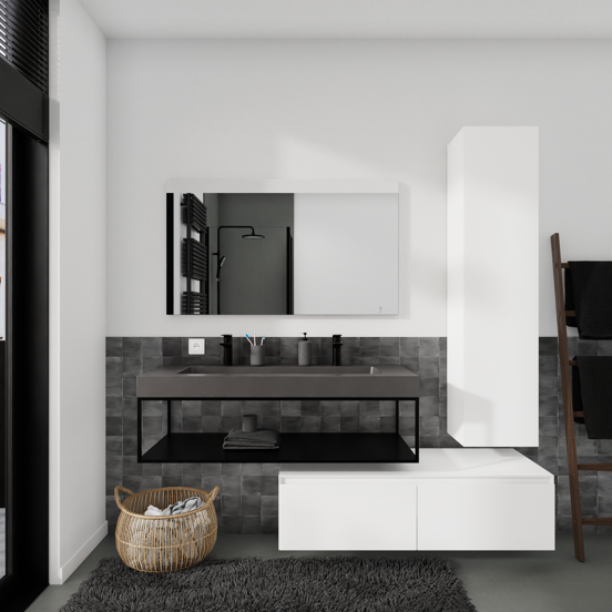 Storke Edge Modulo zwevende wastafelonderkast 120 x 48 cm mat wit 2 lades