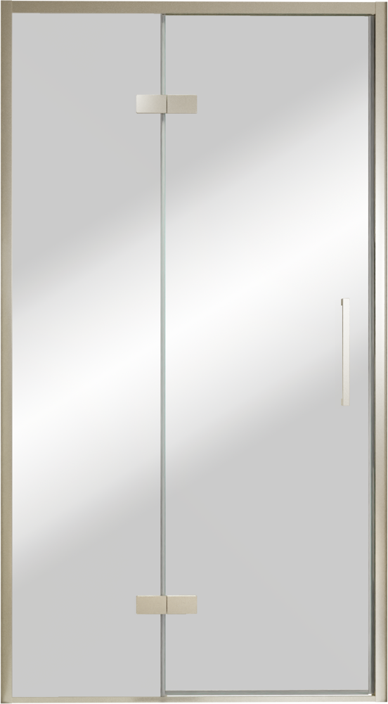 Balmani Senses Design douche draaideur links 120 cm x 210 cm Reflex spiegelglas, Brushed CoolMetal profielen, met coating