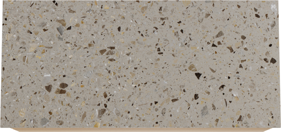 Balmani Mitra hängendes Möbelstück Set: 120 x 55 cm, Naturbelassene Eiche, mit Stretto Einzel- oder Doppel Waschtischplatte, Terrazzo in Greige