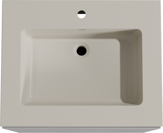Storke Edge staand badkamermeubel 65 x 52 cm beton donkergrijs met Diva enkele wastafel in top solid zijdegrijs