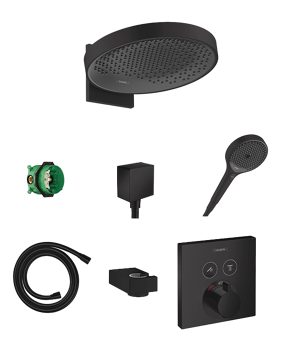 Hansgrohe Showerselect  thermostatische kraan Inbouw regendoucheset met regendouchekop 36cm mat zwart