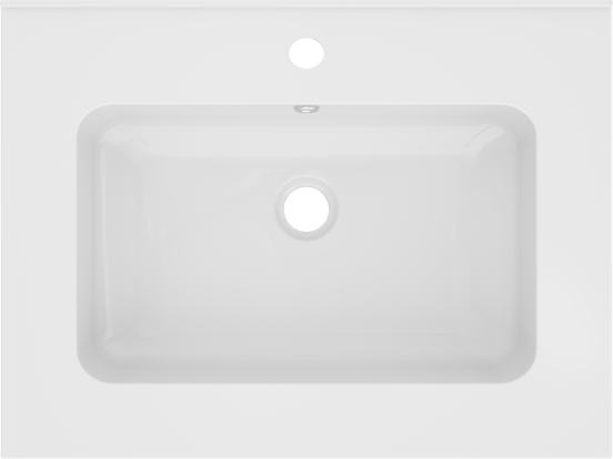Linie Vano plan simple marbre composite brillant 60 x 46 cm