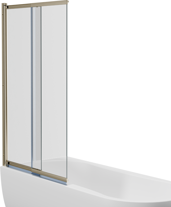 Luca Varess Vetras pare-baignoire extensible 100 cm verre transparent profilé Champagne Gold brossé