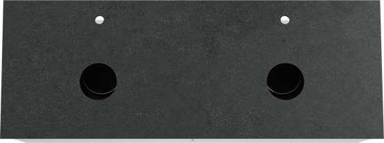 Balmani Mitra meuble salle de bains suspendu 150 x 55 cm blanc mat avec Facetta tablette double en granit noir