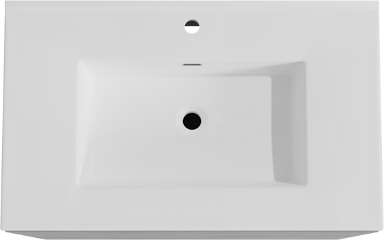 Storke Edge meuble salle de bains à poser 85 x 52 cm béton gris foncé avec Kera plan simple en céramique blanc mat