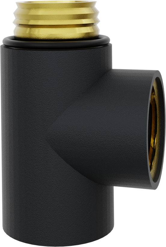 Santeg connecteur en T pour chauffage central Dual Fuel G1/2" noir mat