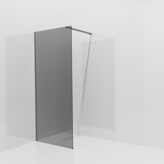 Balmani Modular douche à l'italienne: 90 x 200 cm, Verre fumé, Profil Gris pierre