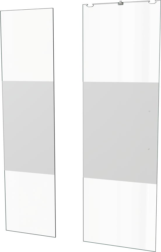 Balmani Senses Design douche schuifdeur links 120 cm x 210 cm Helder glas met matte strook glas