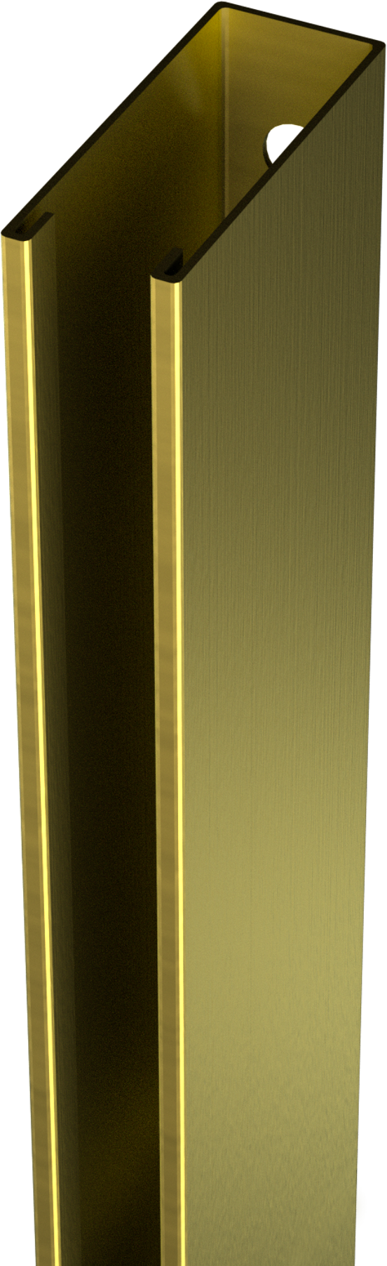 Balmani Modular inloopdouche 90 x 200 cm helder glas Brushed Gold profiel