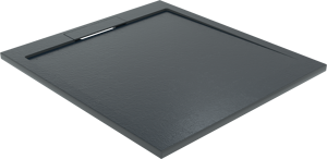Balmani Indus receveur de douche 100 x 90 cm marbre composite gris graphite structure en ardoise