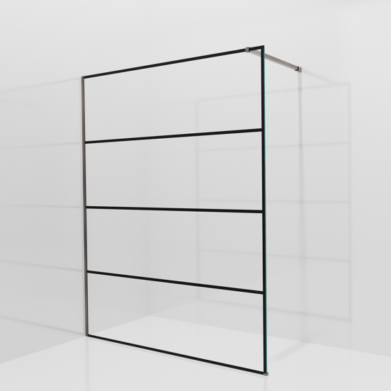Balmani Modular Walk-In Dusche: 160 x 200 cm, Lined, inklusive Coating, Profil Brushed GunMetal