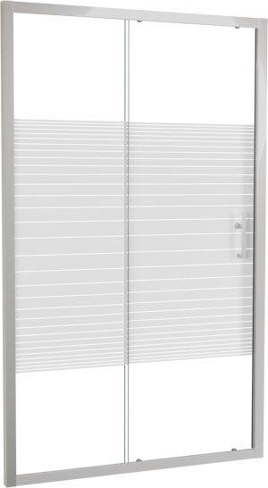 SanyOne Anton douche schuifdeur 120 cm x 190 cm Gestreept glas glanzend witte profiel