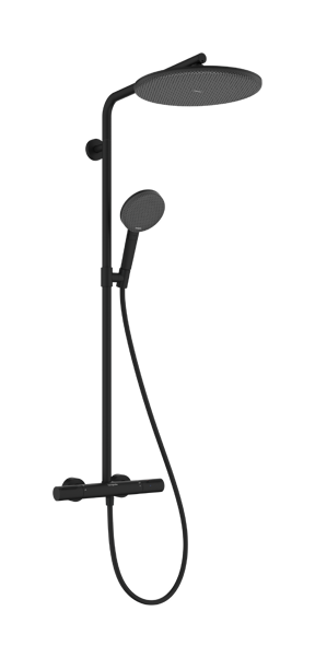 Hansgrohe Raindance Alive S Puro Showerpipe regendoucheset 300 1jet, Ecosmart met Ecostat element thermostaat mat zwart
