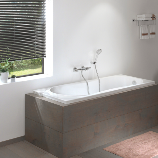 Luca Varess Trasime eenpersoons inbouwbad 170 x 80 cm acryl mat wit