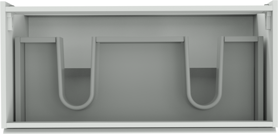 Storke Delta zwevende wastafelonderkast 100 x 48 cm 2 sifonuitsparingen mat wit 2 lades 2 sifonuitsparingen