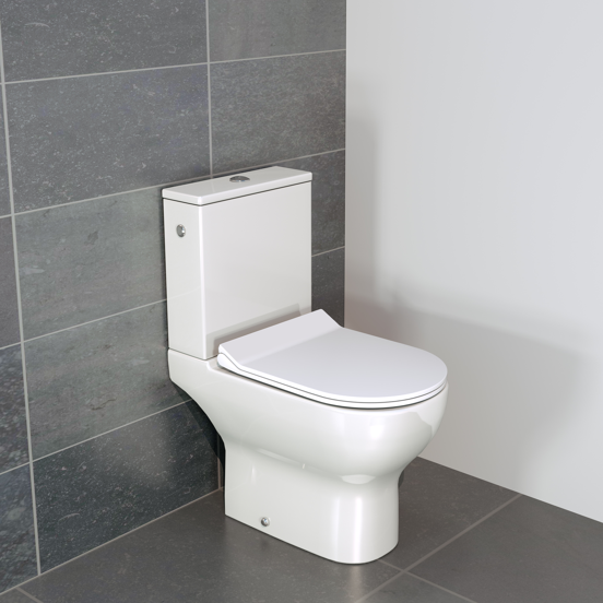 Linie Aviso staand toilet hoogglans wit met spoelrand