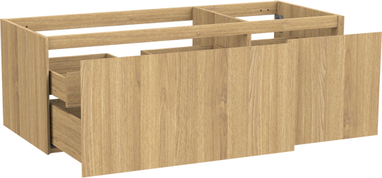Balmani Idra zwevende wastafelonderkast 135 x 55 cm asymmetrisch links fineer natuur eik 4 lades