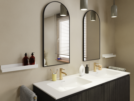 Blaufoss Blackline Tilli étagère murale blanc mat 42 x 8 cm