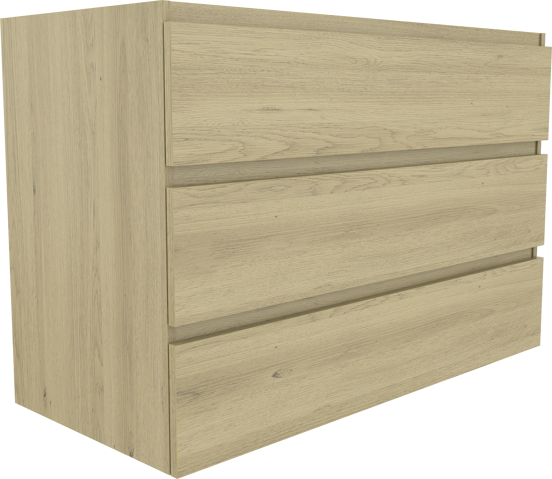 Balmani Lucida staande wastafelonderkast 120 x 55 cm verweerde eik 3 lades