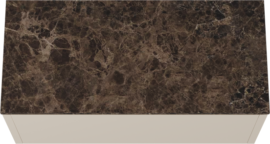 Balmani Eclips hängendes Möbelstück Set: 120 x 55 cm, Sandbeige, mit Stretto Einzel- oder Doppel Waschtischplatte Marmor Dark Emperador