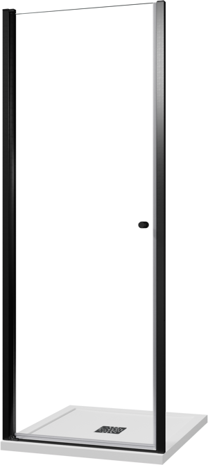 Luca Varess Kuresa porte pivotante 80 x 200 cm verre transparent profil noir mat