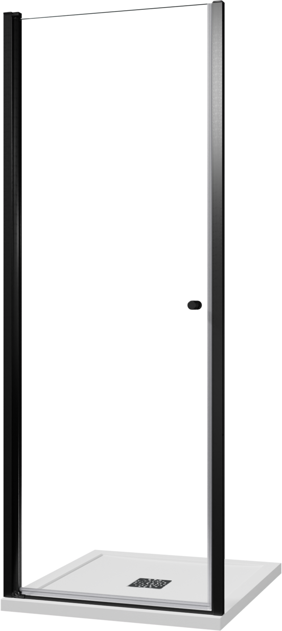 Luca Varess Kuresa porte pivotante 80 x 200 cm verre transparent profil noir mat