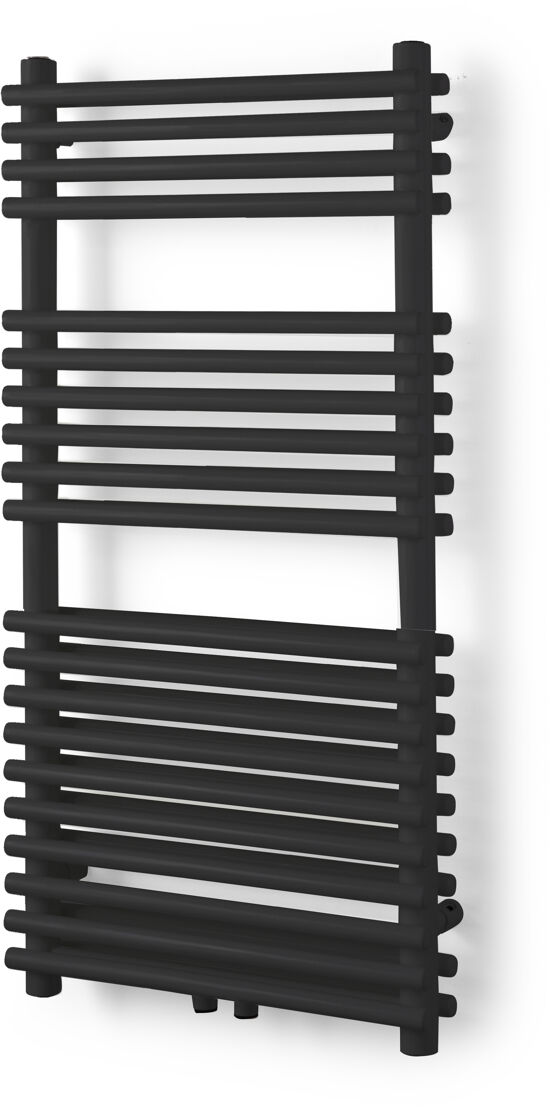Vipera Alegria sèche-serviettes double 50 x 100 cm chauffage électrique noir mat raccordements latéral et central possibles 850W, résistance incluse
