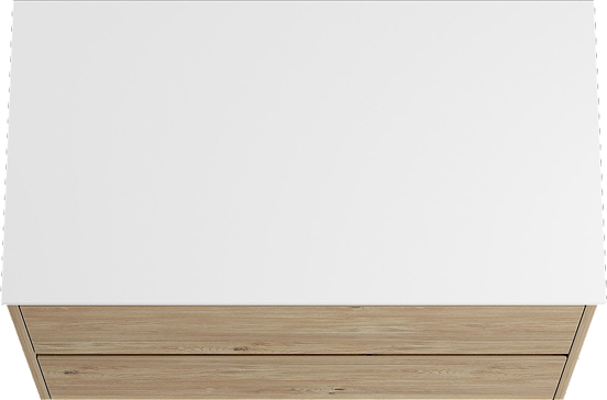 Storke Seda meuble salle de bains suspendu 95 x 52 cm chêne brut avec Tavola tablette simple en solid surface blanc mat