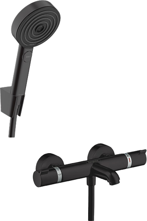 Hansgrohe Ecostat Comfort robinet baignoire robinet thermostatique montage mural extérieur noir mat