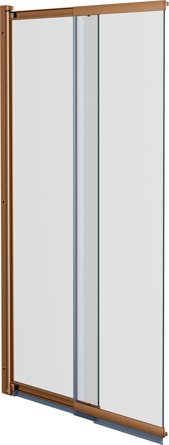 Luca Varess Vetras pare-baignoire extensible 100 cm verre transparent profilé Rosegold brossé