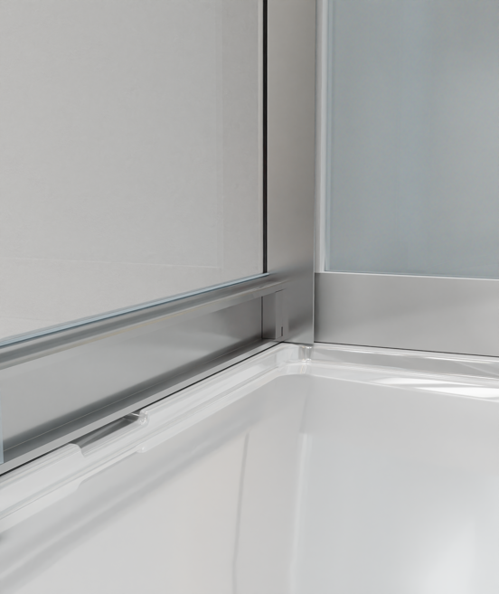 Luca Varess Talan kwartronde douchecabine met schuifdeuren 90 x 90 cm helder glas mat chroom profiel