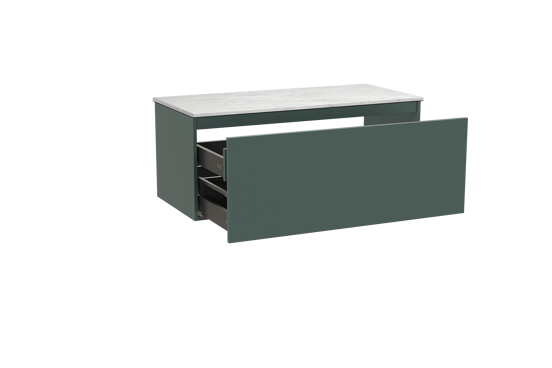 Balmani Sfera meuble salle de bains suspendu 120 x 55 cm forest avec Stretto tablette simple ou double en marbre carrara