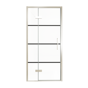 Balmani Senses Design Dusche Drehtür, Links, 100 cm x 210 cm, Lined, Profil Brushed CoolMetal